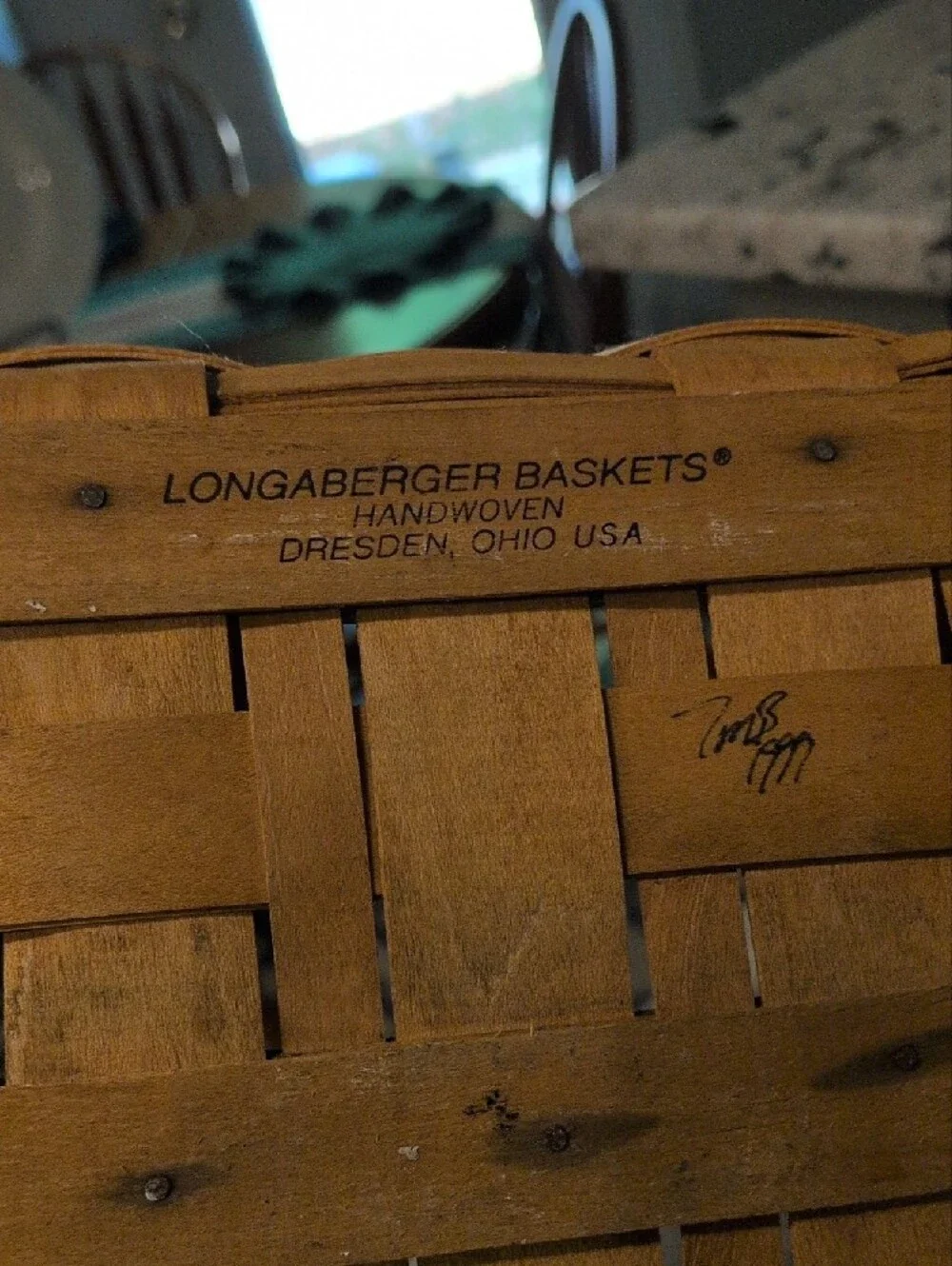 Handwoven Wooden Market Basket in Honey Tan - Longaberger